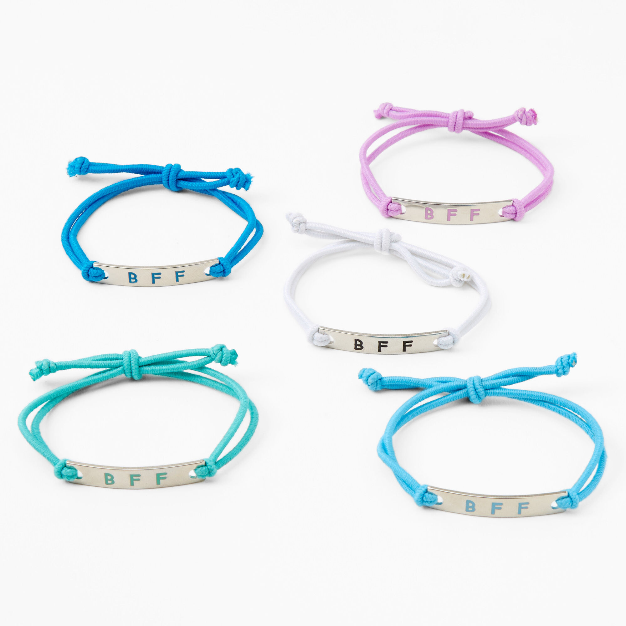 View Claires Pastel Plaque Adjustable Friendship Bracelets 5 Pack information