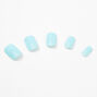 Glossy Square Faux Nail Set - Pale Blue, 24 Pack,