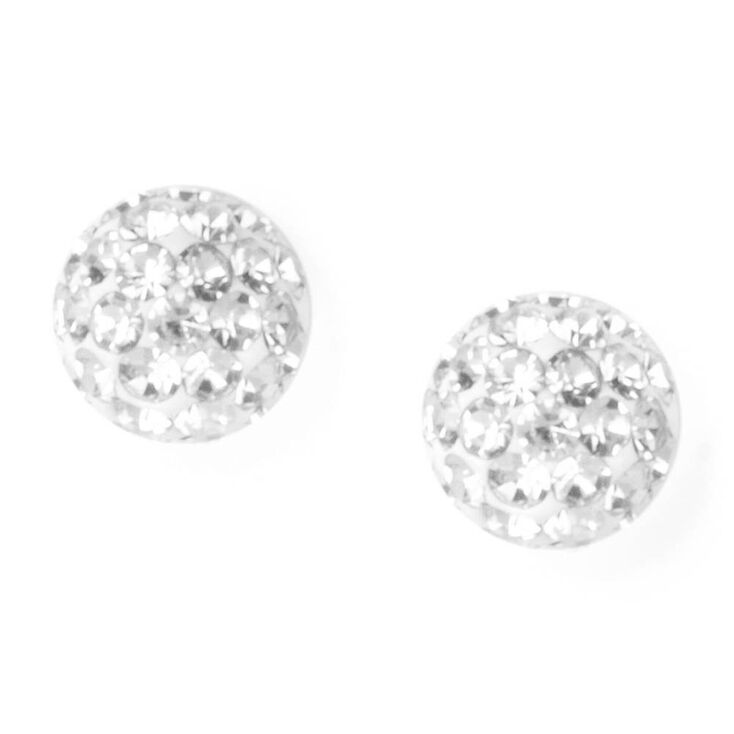C LUXE by Claire&#39;s Sterling Silver Fireball Stud Earrings,