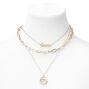 Gold Interlocking Hearts Multi Strand Necklace,