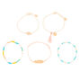 Gold Festival Feather Bracelets - 5 Pack,