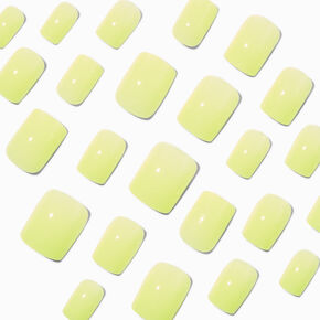 Lime Green Glossy Medium Square Vegan Faux Nail Set - 24 Pack,