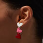 Triple Heart 1.5&quot; Clip On Drop Earrings,