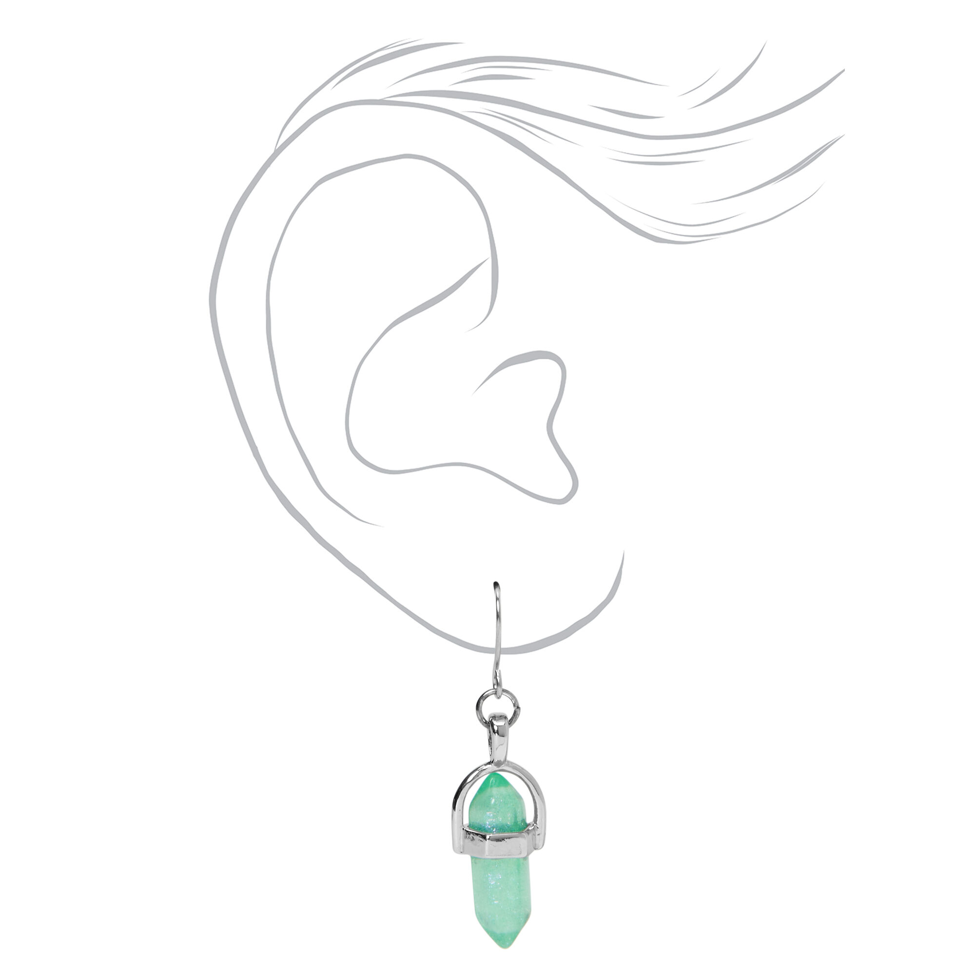 Mint Green 1'' Mystical Gem Drop Earrings,