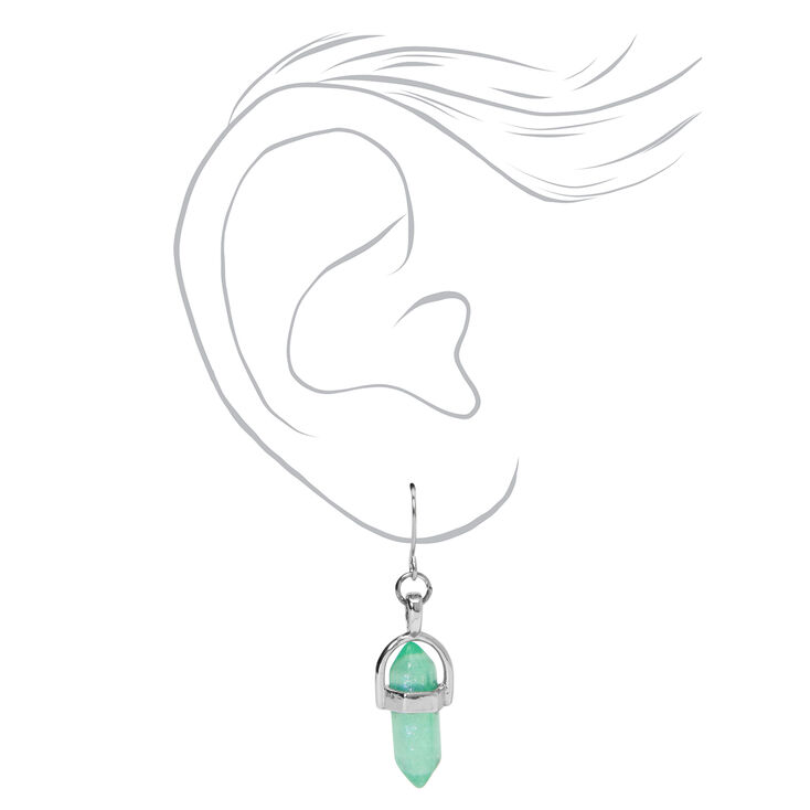 Mint Green 1&#39;&#39; Mystical Gem Drop Earrings,