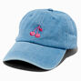 Embroidered Cherry Denim Baseball-Style Hat,