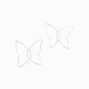 Silver 60MM Wired Butterfly Hoop Earrings,