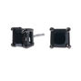 Hematite Cubic Zirconia Square Stud Earrings - Black, 5MM,