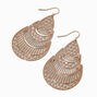Gold-tone Filigree Teardrop Drop Earrings,