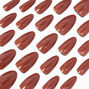 Brown Glazed Long Almond Vegan Faux Nail Set - 24 Pack,