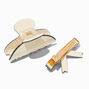 Black &amp; Cream Bow Hair Claws - 2 Pack,
