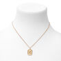 Gold Initial Rectangle Medallion Pendant Necklace - K,