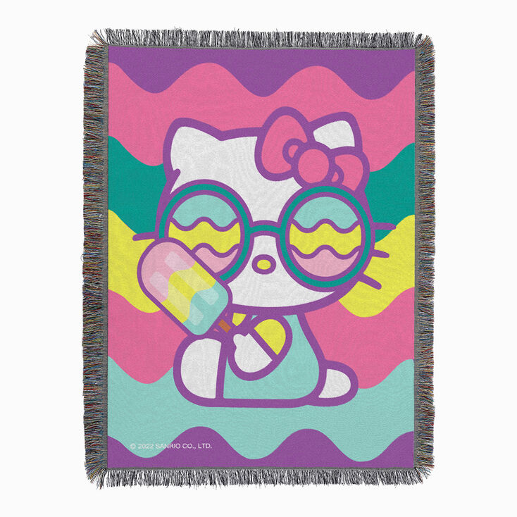 Hello Kitty&reg; Cool Kitty Woven Tapestry Throw Blanket &#40;ds&#41;,