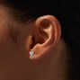 C LUXE by Claire&#39;s Sterling Silver Cubic Zirconia Pav&eacute; Heart Stud Earrings,