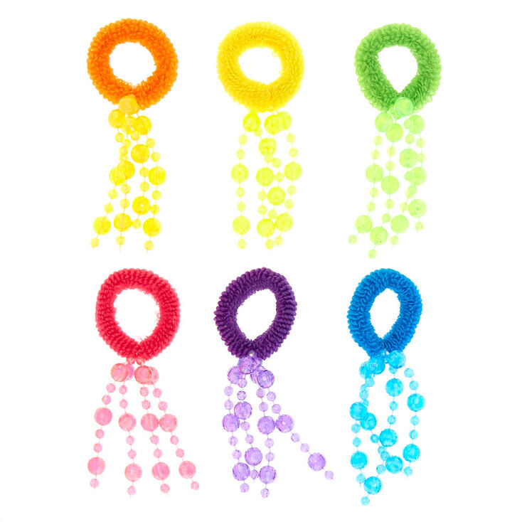 Claire&#39;s Club Rainbow Dangle Hair Ties - 6 Pack,