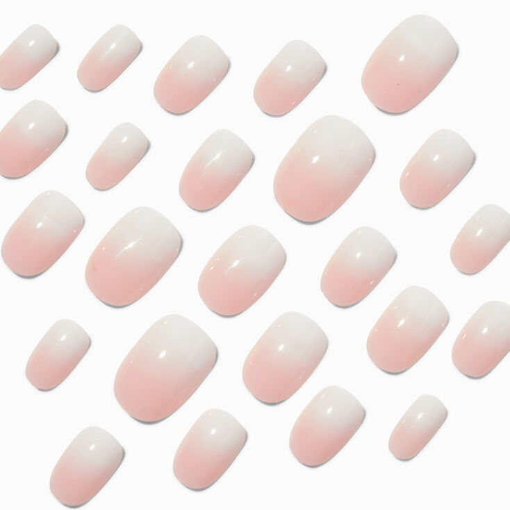 French Tip Ombr&eacute; Medium Oval Vegan Faux Nail Set - 24 Pack,