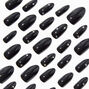 Glossy Black Bling Stiletto Vegan Faux Nail Set - 24 Pack,