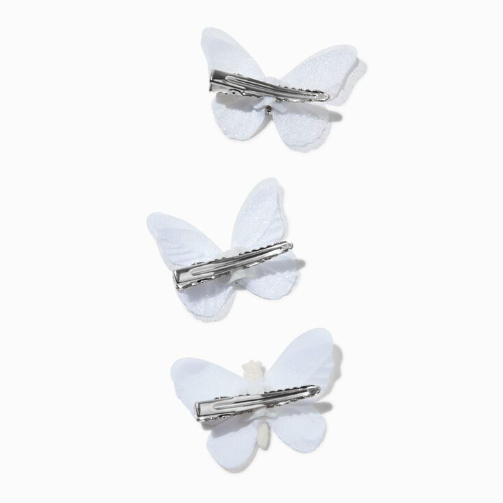 White Butterfly Hair Clips - 3 Pack,