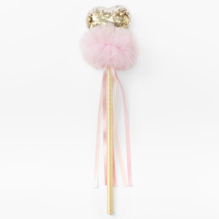 Claire&#39;s Club Gold Star Shaker Pink Princess Wand,