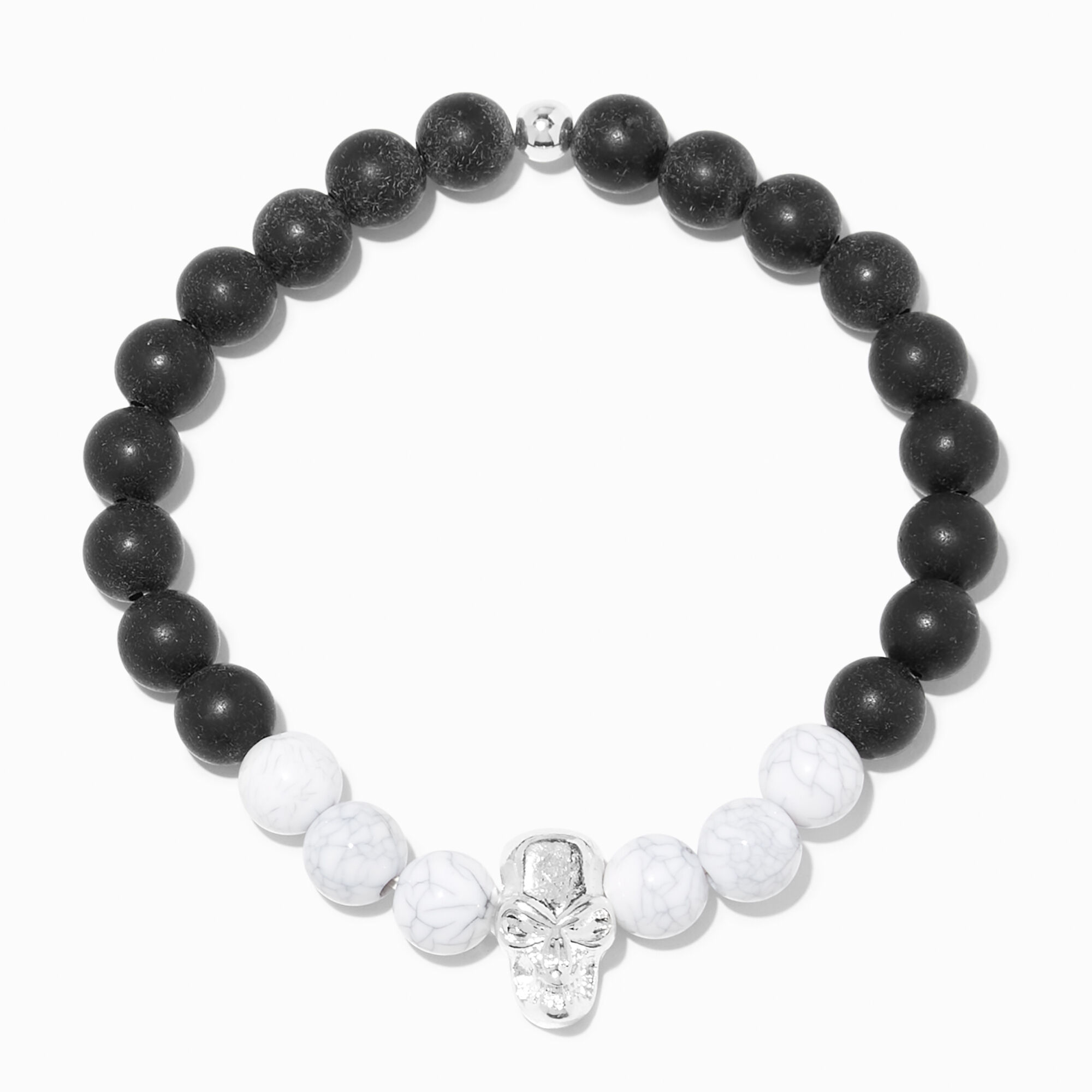White marble bracelet hotsell with black bead