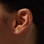 C LUXE by Claire&#39;s 18kt Gold Plated Cubic Zirconia Pav&eacute; Open Heart Stud Earrings,