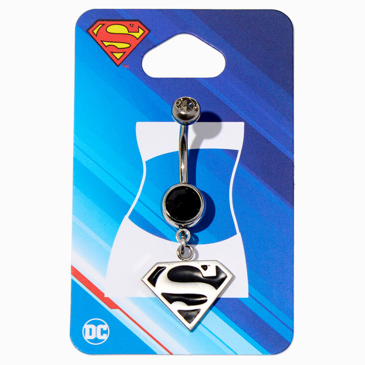 DC Comics&trade; Superman&trade; Stainless Steel Logo 14G Belly Bar,