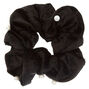Velvet Pearl Hair Scrunchie - Black,