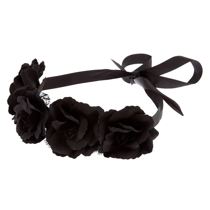 Flower Crown Lace Headwrap - Black | Claire's US