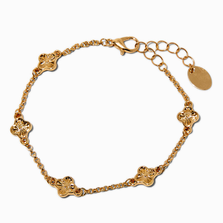 Gold-tone Clover Chain Bracelet,