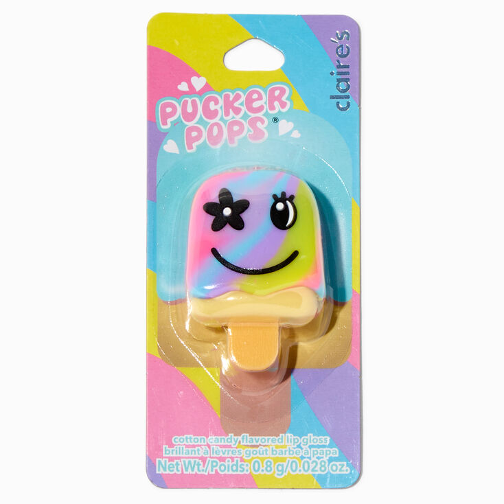 Pucker Pops&reg; Rainbow Happy Face Lip Gloss - Cotton Candy,