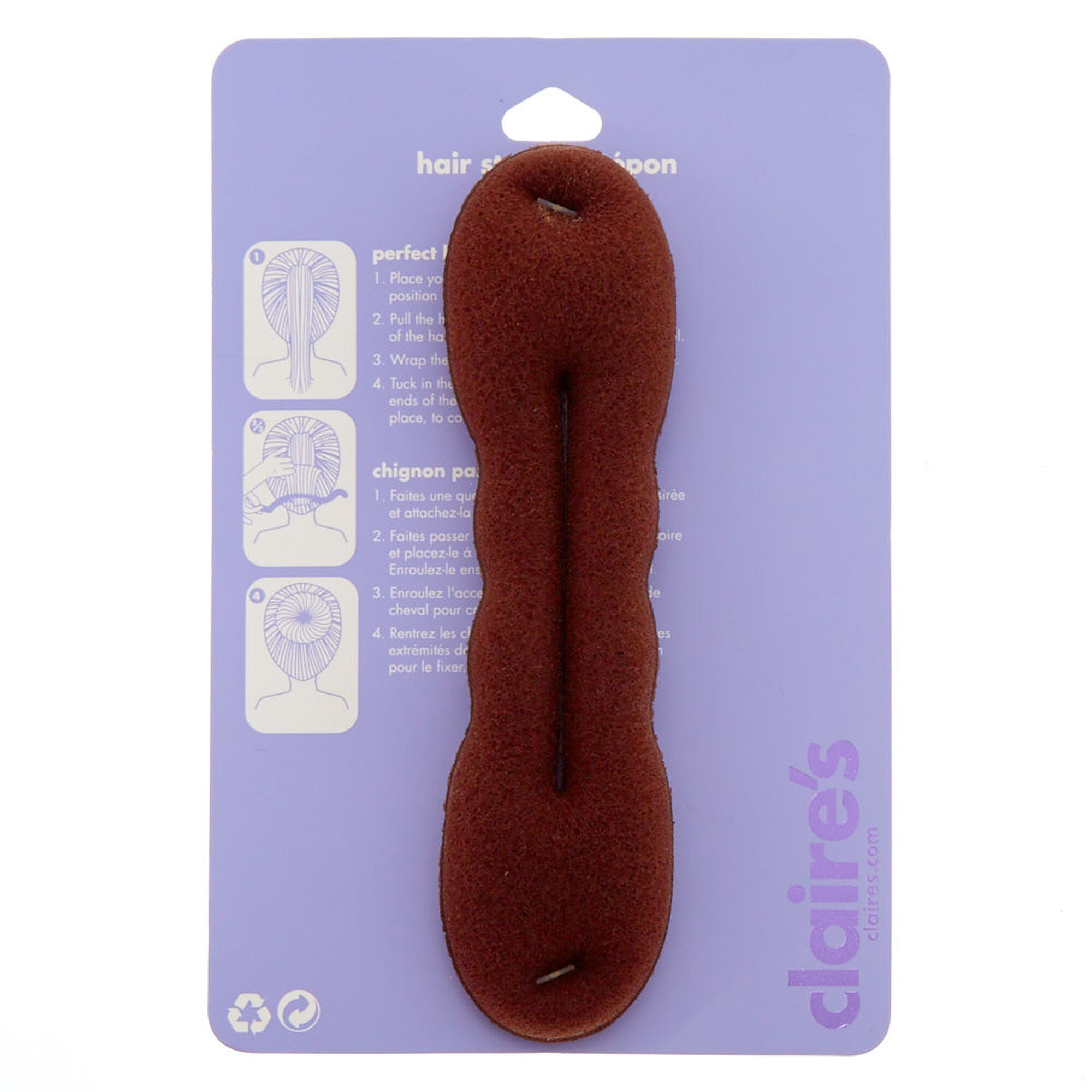 View Claires Small Bun Hair Tool Brown information
