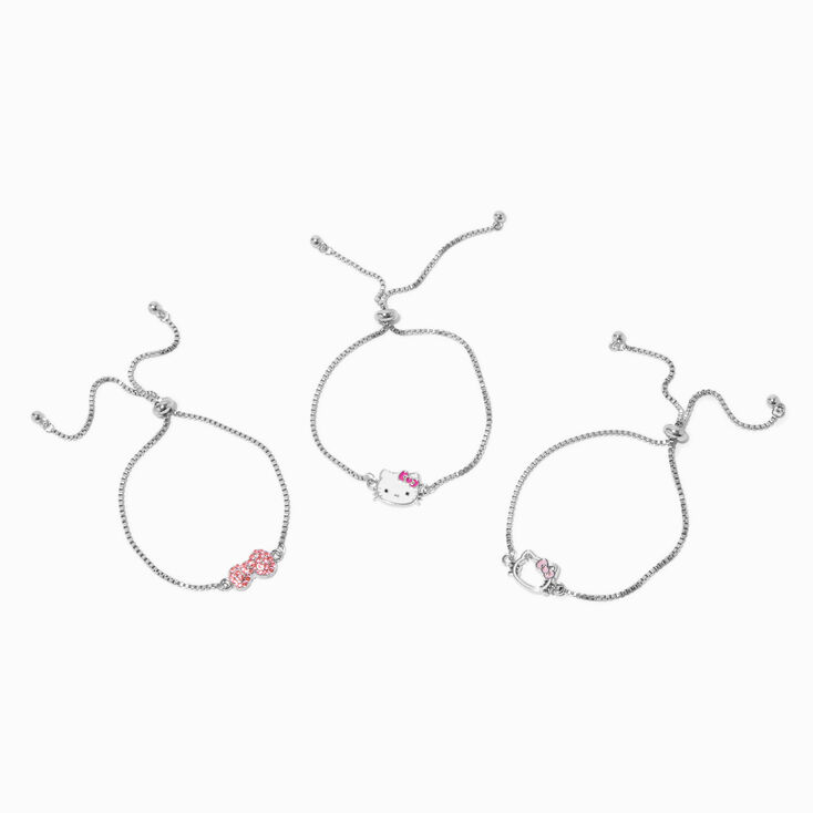 Hello Kitty&reg; 50th Anniversary Claire&#39;s Exclusive Silver-tone Bracelet Set - 3 Pack,