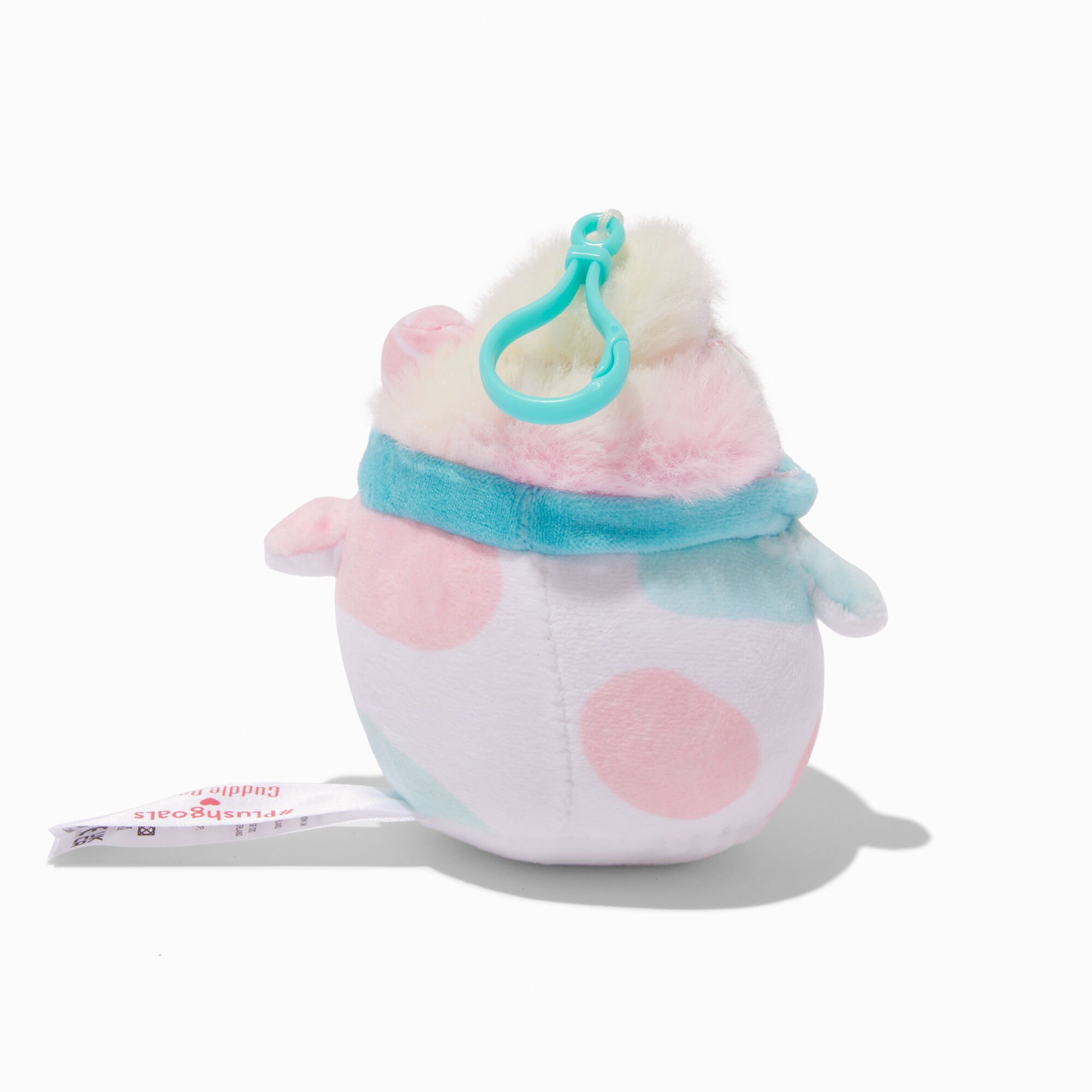 #Plush Goals by Cuddle Barn® Claire's Exclusive 3'' Cotton Candy Mooshake Soft Toy Bag Clip,