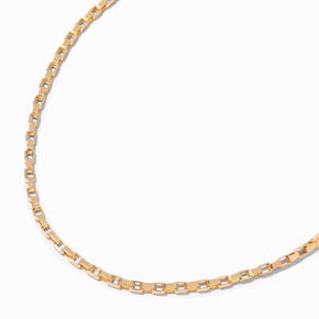 Gold-tone Open Box Link Chain Necklace,