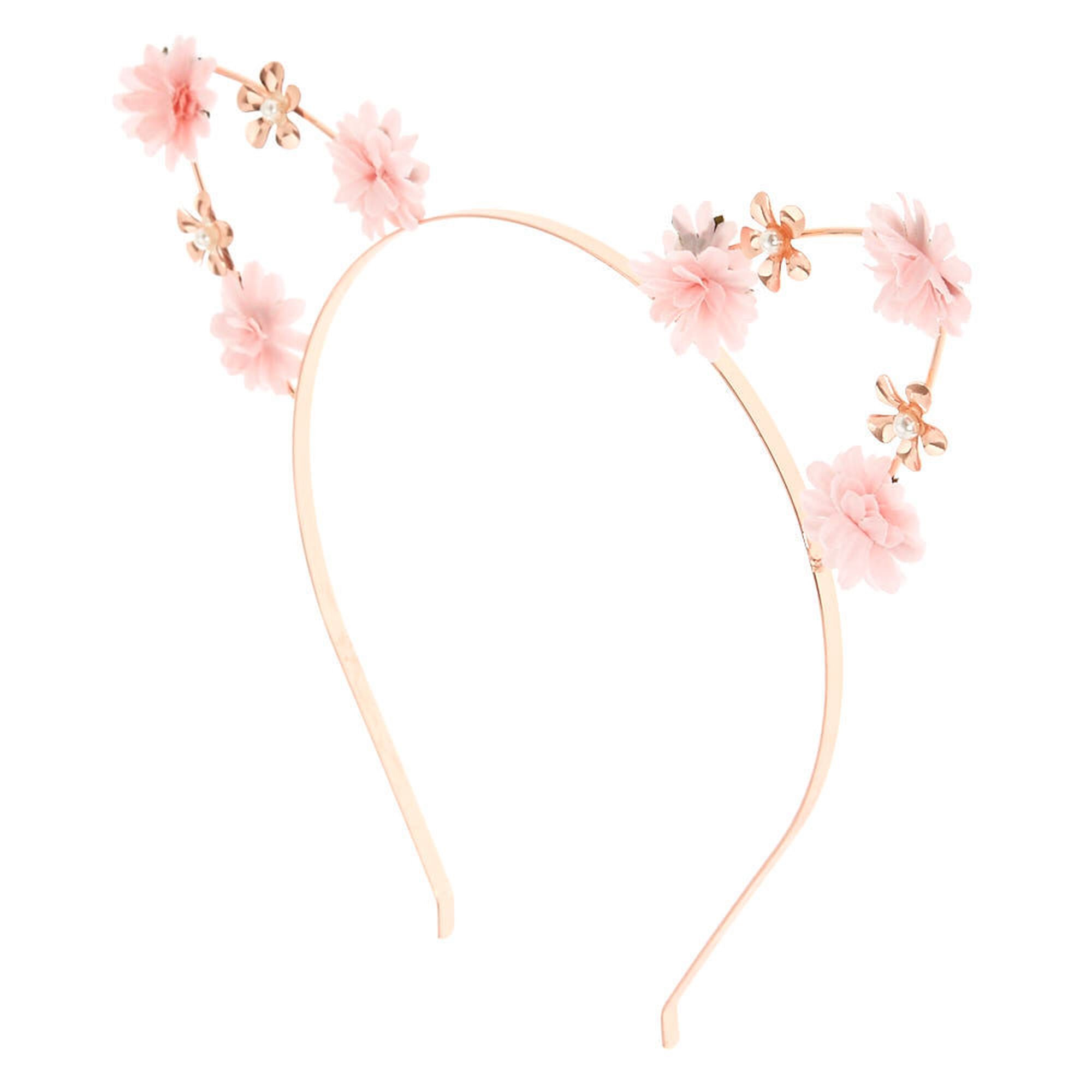 View Claires Pastel Petal Cat Ears Headband Pink information