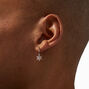 Sterling Silver Snowflake Drop Earrings - White,