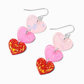 Triple Heart Valentine&#39;s Day Drop Earrings,