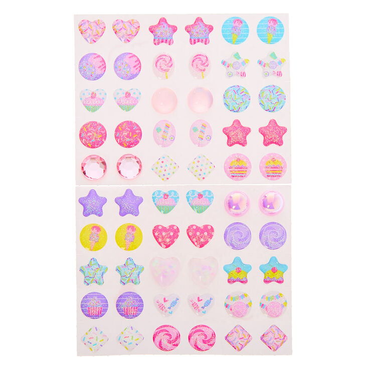 Claire&#39;s Club Sweet Treat Stick On Earrings - 30 Pack,