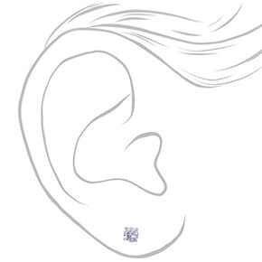Rose Gold-tone Cubic Zirconia 4mm Round Stud Earrings,