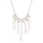 Silver Feather Statement Necklace,