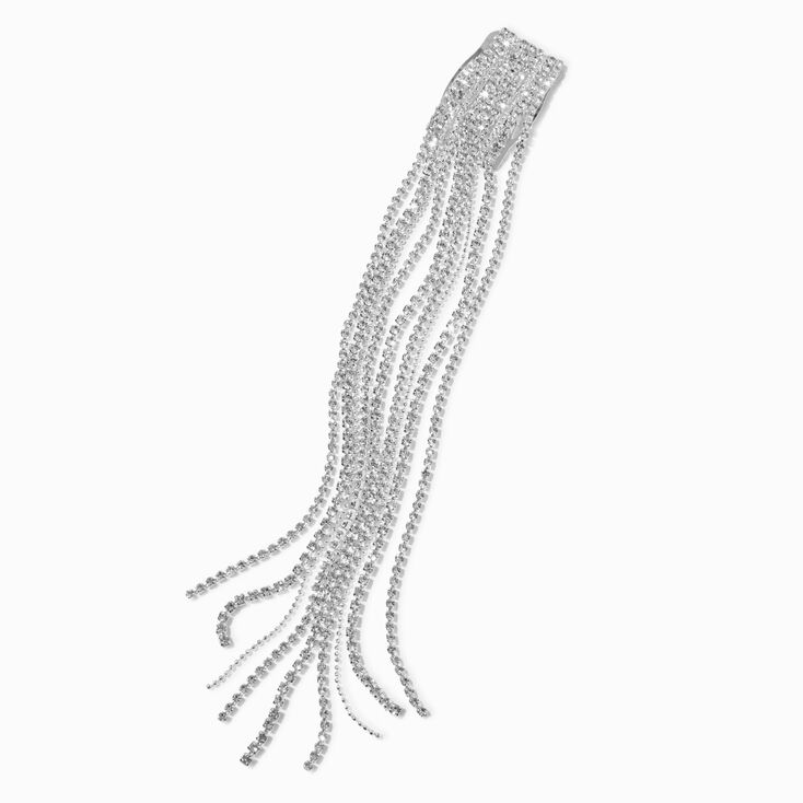 Silver Crystal Chain Hair Comb,