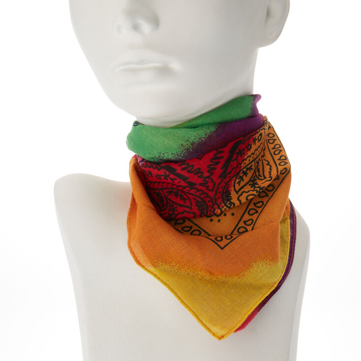 Crazy Rainbow Coloured Bandana Headwrap,