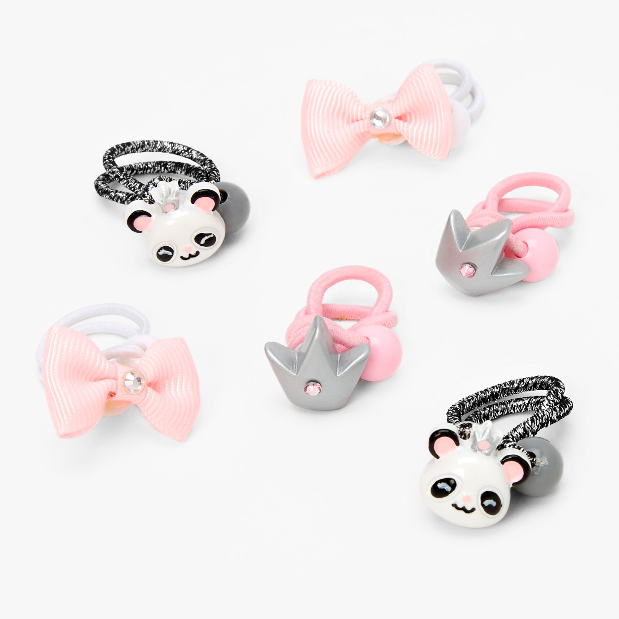 Claire's Club Panda Hair Ties - 6 Pack,