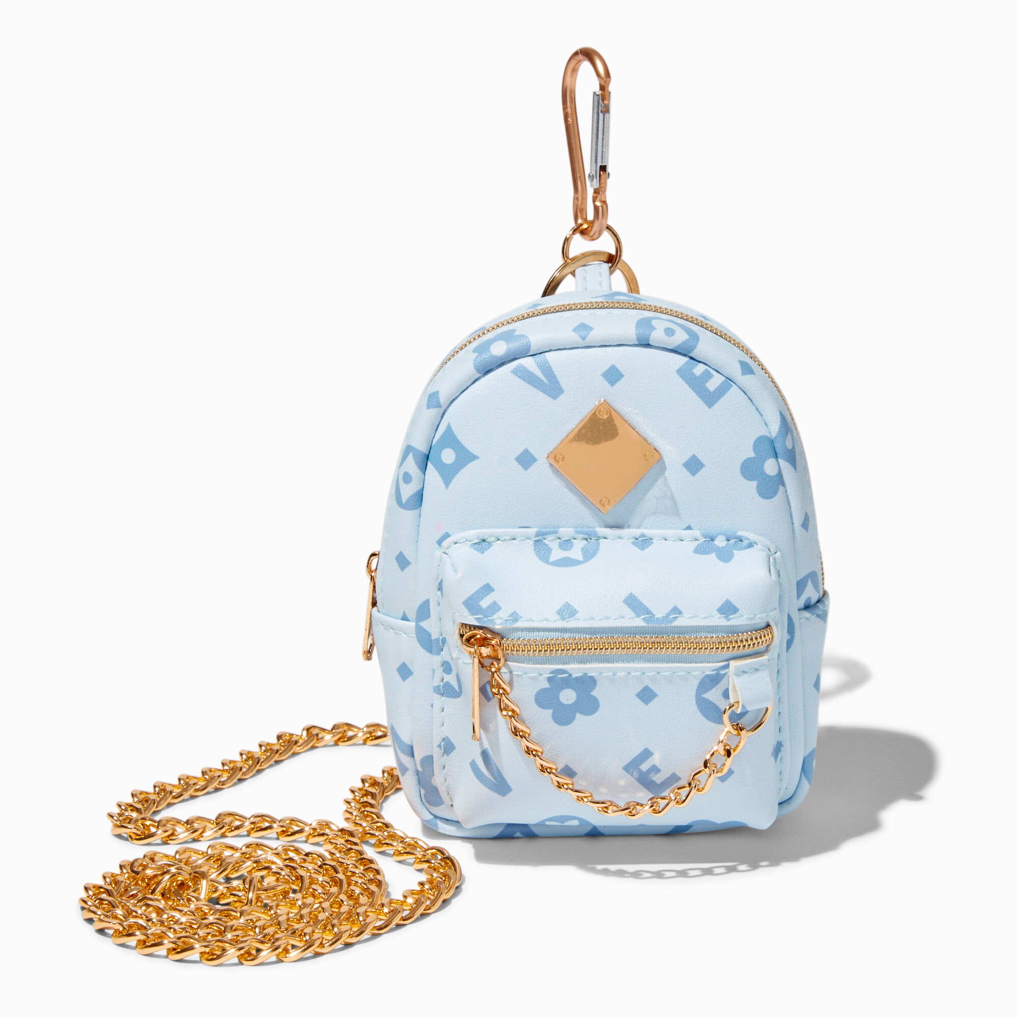 View Claires Status Icons Mini Backpack Crossbody Bag Blue information