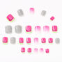 Watermelon Square Press On Faux Nail Set - Pink, 24 Pack,