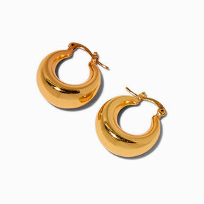 C LUXE by Claire&#39;s 18k Gold Plated Thick Hoop Earrings,