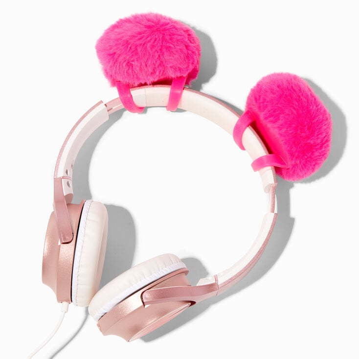 MeganPlays&trade; Claire&#39;s Exclusive Pink Pom Pom Headset Accessory,