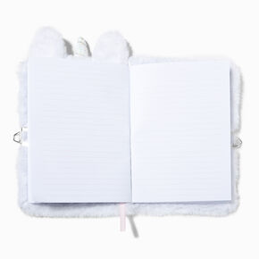 Butterfly Unicorn White Plush Lock Diary,