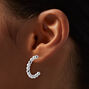 Boucles d&#39;oreilles empilables perle d&#39;imitation couleur argent&eacute;e - Lot de 10,