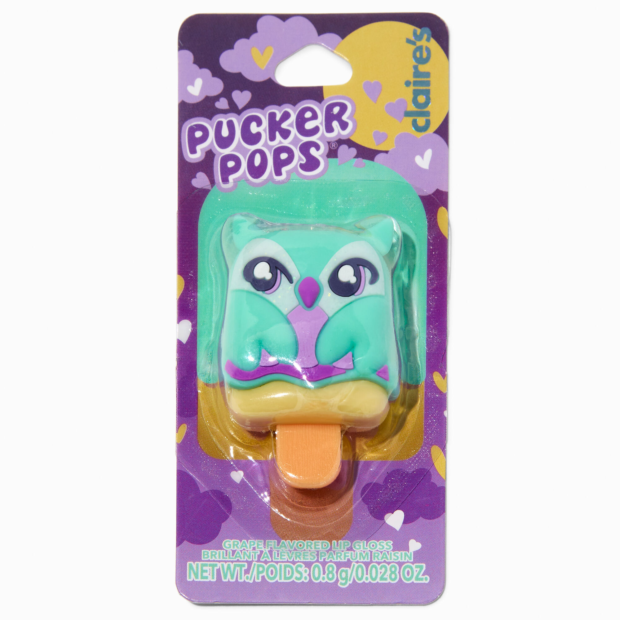 Pucker Pops® Teal Owl Lip Gloss - Grape,